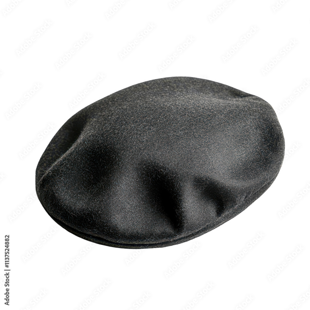 Black Beret Side View for Fashion Ads Transparent Background. Black Beret Side View for Fashion Ads Transparent Background.