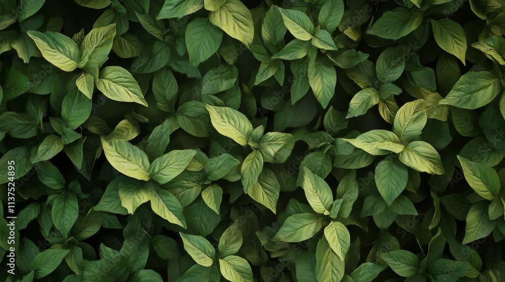 A close-up view of green basil leaves arranged densely, creating a natural and organic foliage pattern. Ideal for backgrounds or botanical-themed designs showcasing fresh herbs and greenery.. AI A close-up view of green basil leaves arranged densely, creating a natural and organic foliage pattern. Ideal for backgrounds or botanical-themed designs showcasing fresh herbs and greenery.. AI