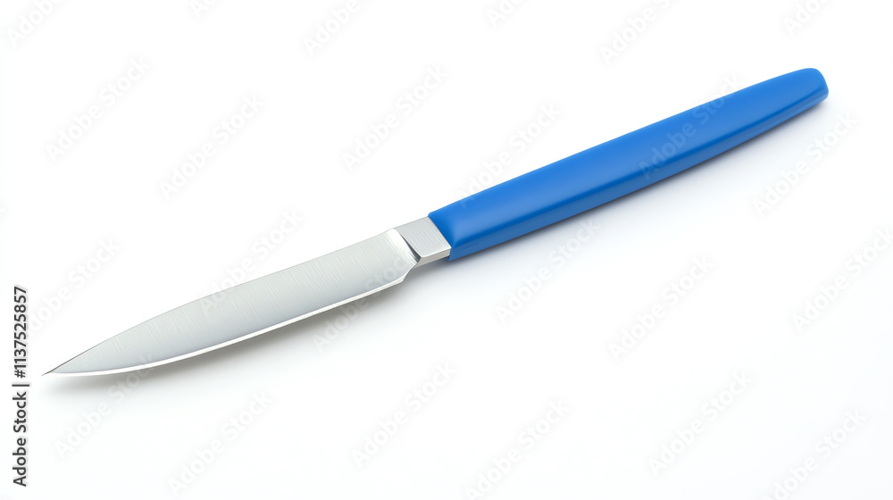 Kitchen knife with blue handle isolated on white background Kitchen knife with blue handle isolated on white background