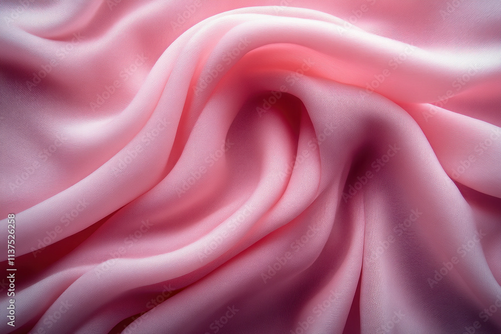 Pink Fabric Flows and Creates Soft Folds Gently Pink Fabric Flows and Creates Soft Folds Gently