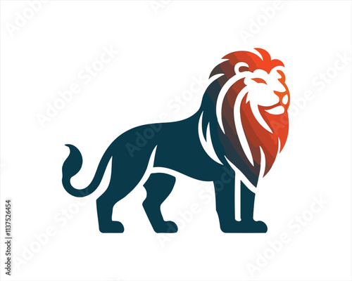Wallpaper Mural Lion full body Logo Design Vector Template. Black and white Lion vector illustration.	
 Torontodigital.ca