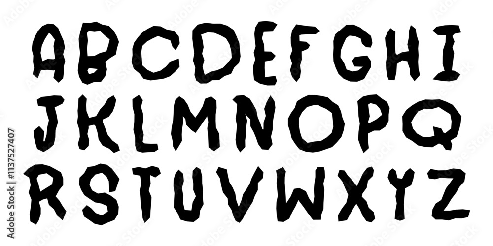 Simply doodle font. Universal alphabet imitation stone or rough childish drawing Simply doodle font. Universal alphabet imitation stone or rough childish drawing