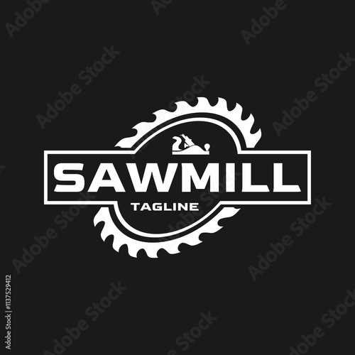 saw blade vector design,carpentry tool logo design,badge,professional carpentry logo,vintage,background