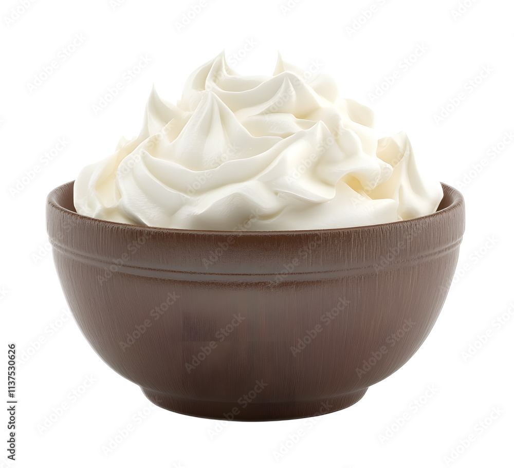Bowl of sour cream on a transparent background. isolated background. Bowl of sour cream on a transparent background. isolated background.