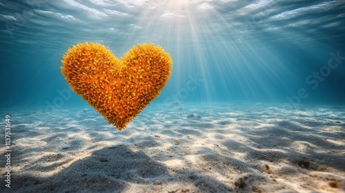 Underwater Heart Shaped Coral Reef photo