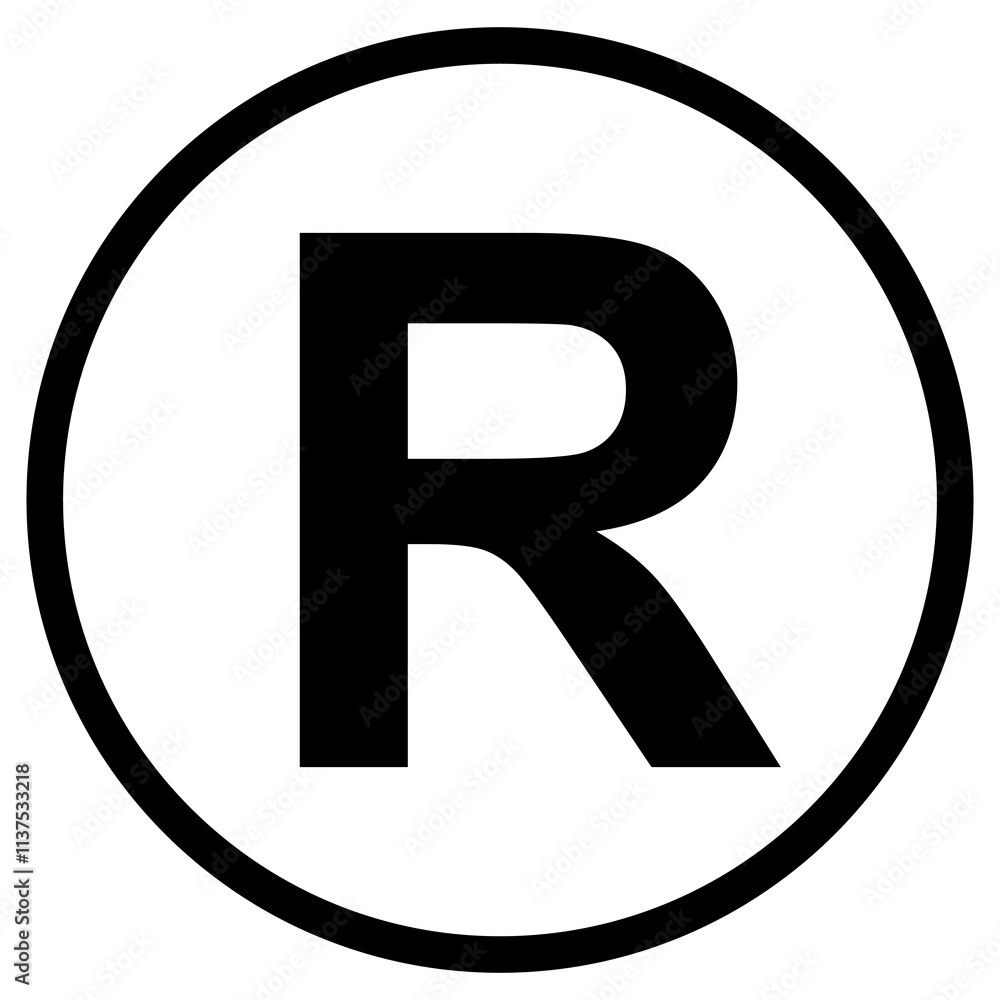 Registered trademark symbol, vector illustration. Registered trademark symbol, vector illustration.