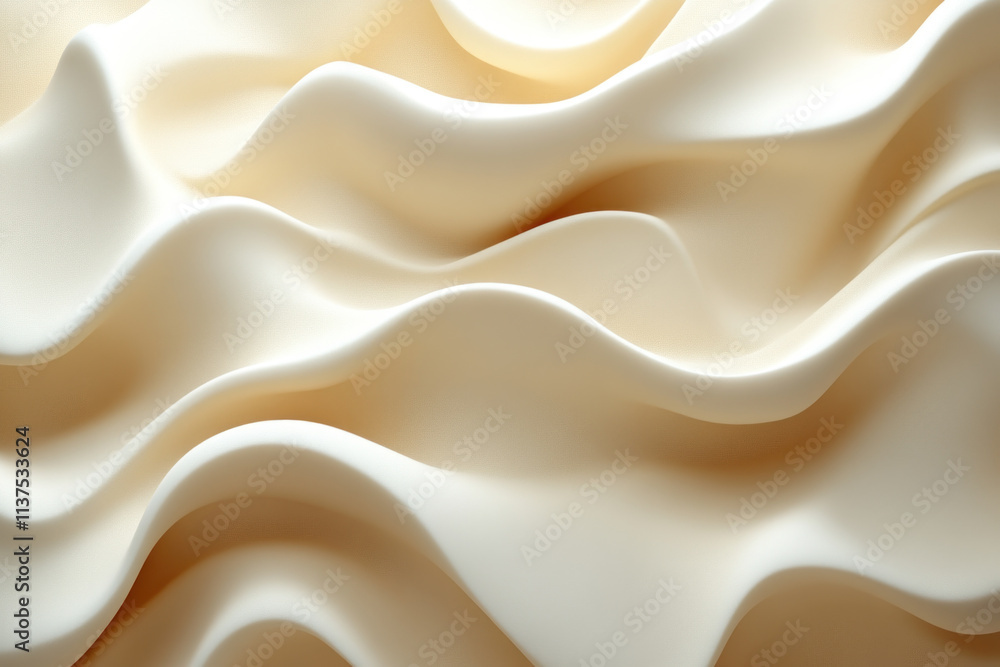 Obraz premium Smooth Waves Flow Seamlessly Across a Cream Background