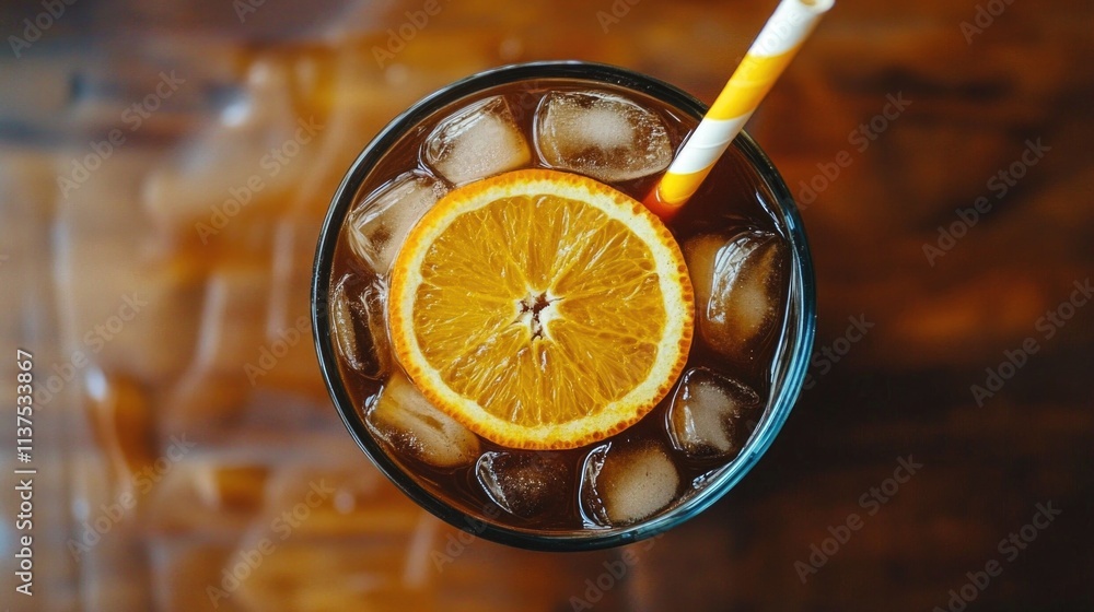 Fototapeta premium Iced Tea with Orange Slice