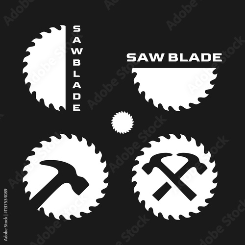 saw blade vector design,carpentry tool logo design,badge,professional carpentry logo,vintage,background