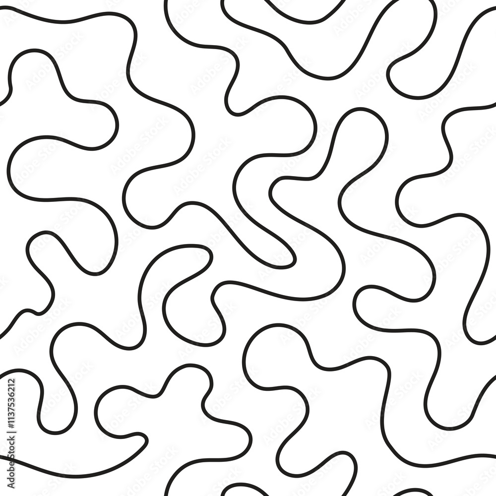 Seamless pattern, abstract geometric background, curved lines, vector design Seamless pattern, abstract geometric background, curved lines, vector design