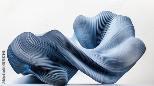 Abstract Blue Sculpture: A Study in Form and Flow