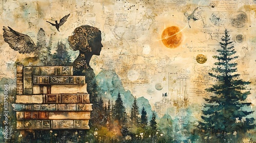 grunge, art, vintage, old, paper, map, texture, wall, 