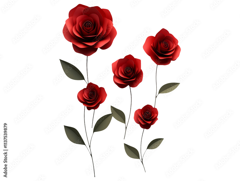 Obraz premium Minimalist Women's Day Greeting Card with Elegant Red Roses