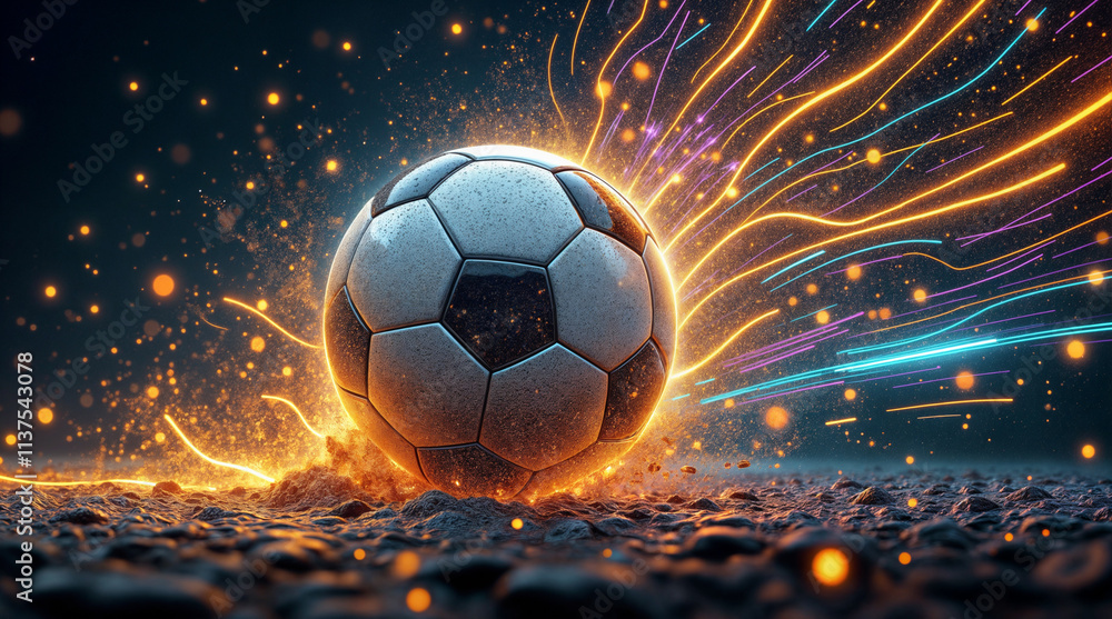 Fototapeta premium soccer ball effect