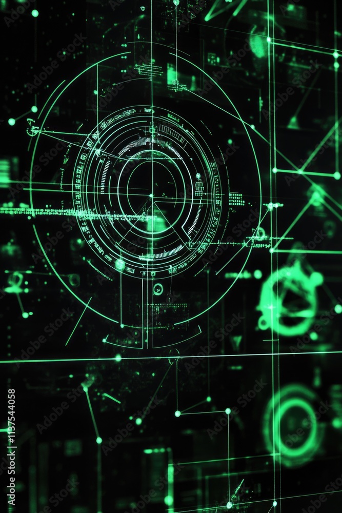 Green screen with symbols Green screen with symbols
