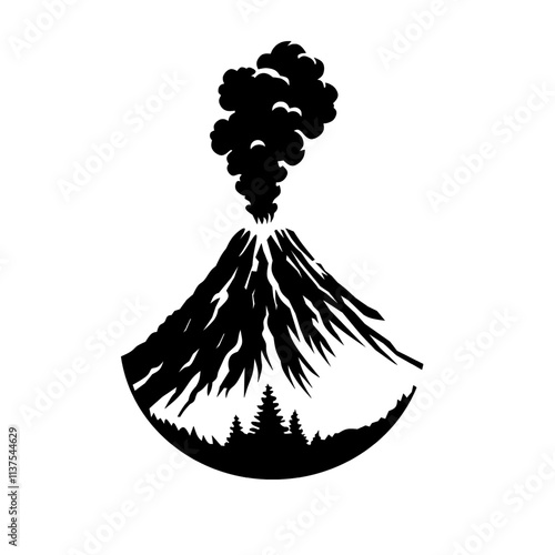 volcano eruption icon logo vector illustration design