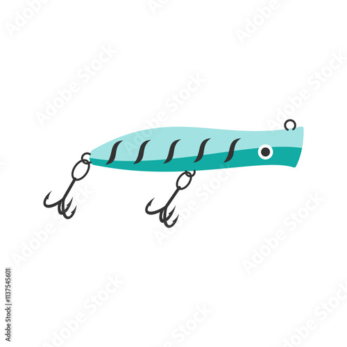 Blue Striped Fishing Lure Illustration

