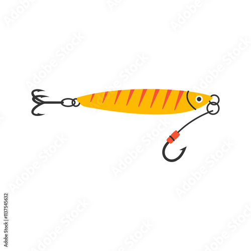 Yellow Striped Fishing Lure Illustration
