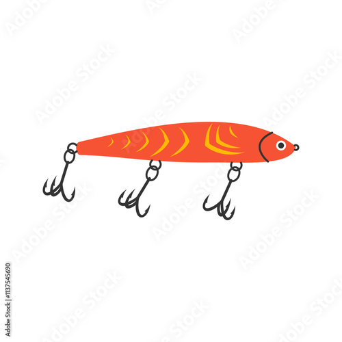 Orange Fishing Lure Illustration
