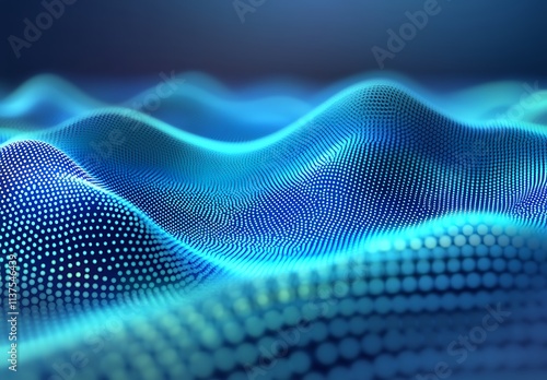 Abstract Blue Wave Digital Particle Background