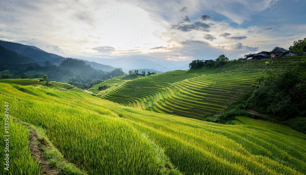Fototapeta premium rice terraces in island