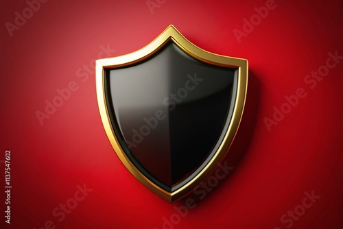 Free Download Luxury Black Shield Golden Frame Logo Aerial Photography VIP Badge Emblem Design - GFXLoad
