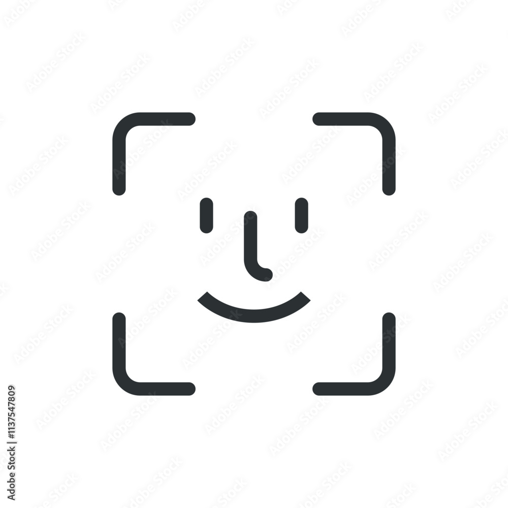Simple Face ID icon symbol illustration design. vector 2 Simple Face ID icon symbol illustration design. vector 2