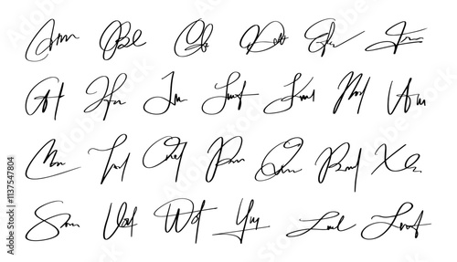Simple Signature Handwritten. Pen Ink Autograph