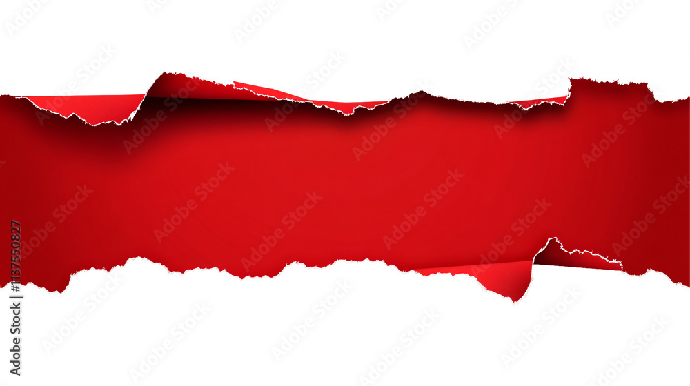 Realistic torn red paper isolated on transparent background. Realistic torn red paper isolated on transparent background.