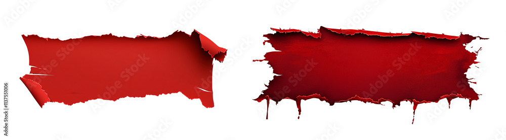 Realistic torn red paper isolated on transparent background. Realistic torn red paper isolated on transparent background.