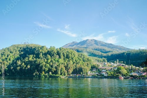 Exotic view in the morning at Sarangan Lake, Indonesia