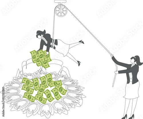 Valokuva Taking risks to earn money, financial or investment risks, dangerous money games