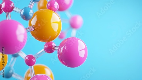Molecular structures in science laboratory colorful abstract model educational content bright environment close-up view