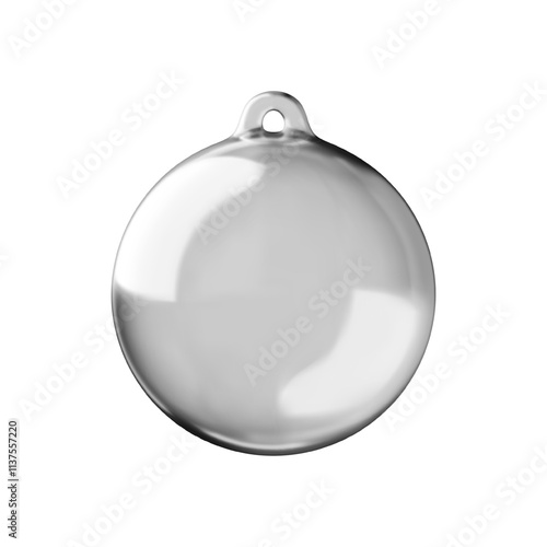 Christmas glass transparent ball. Christmas tree decoration made of glass. Xmas realistic 3d design element ornament isolated on white background. Vector illustration