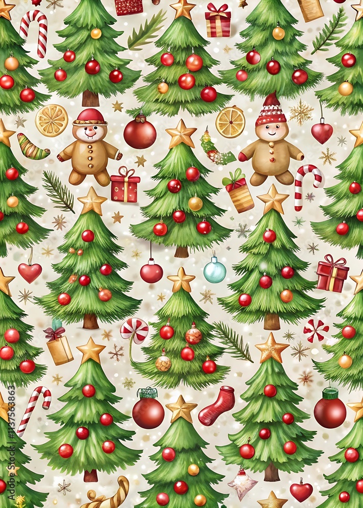 Holiday Tree Patterned Art. Holiday Tree Patterned Art.