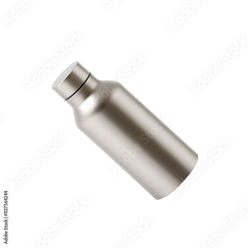 Wallpaper Mural A sleek stainless steel water bottle with a matte finish, placed on a clean white background Torontodigital.ca