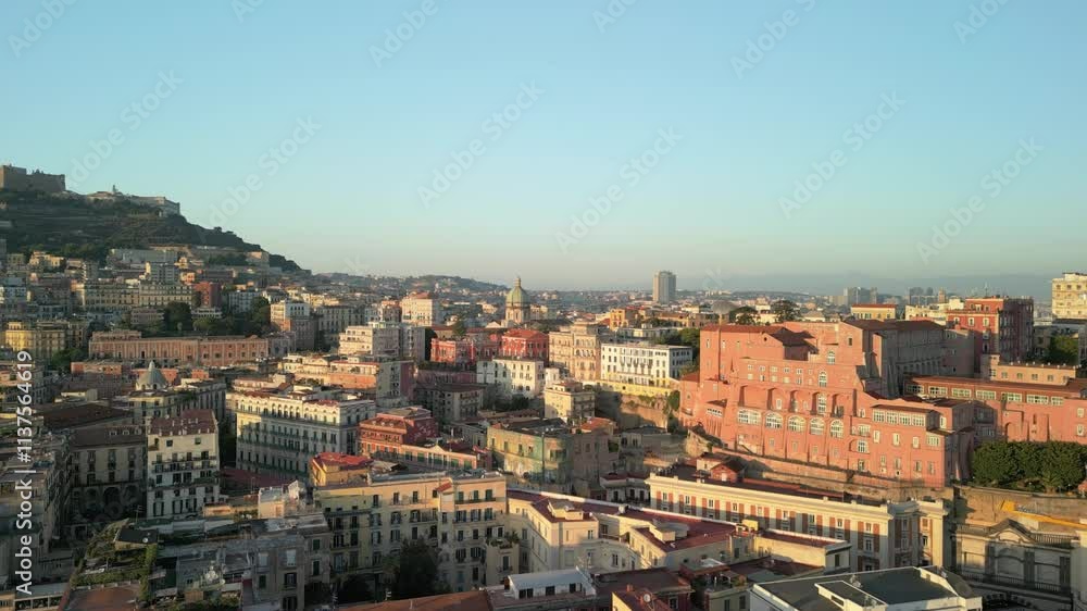A sweeping shot showcasing Napoli's historic architecture and historic heritage. A sweeping shot showcasing Napoli's historic architecture and historic heritage.