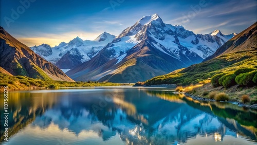 Majestic Snow-Capped Mount Cook, Southern Alps New Zealand - Breathtaking Landscape Photography