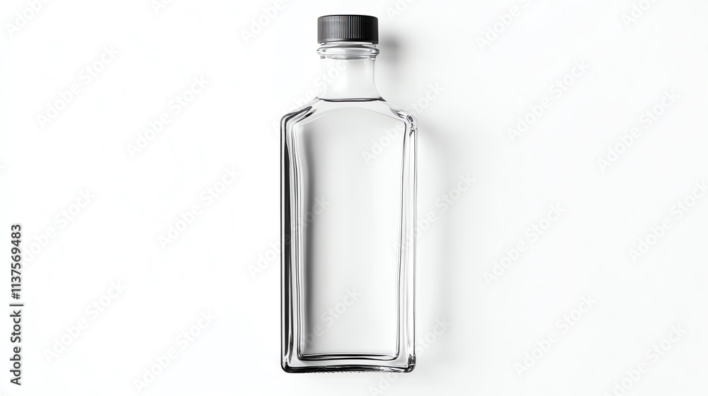 Clear glass bottle isolated on white background Clear glass bottle isolated on white background