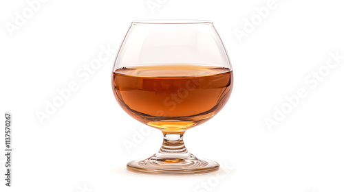 Glass of cognac isolated on white background