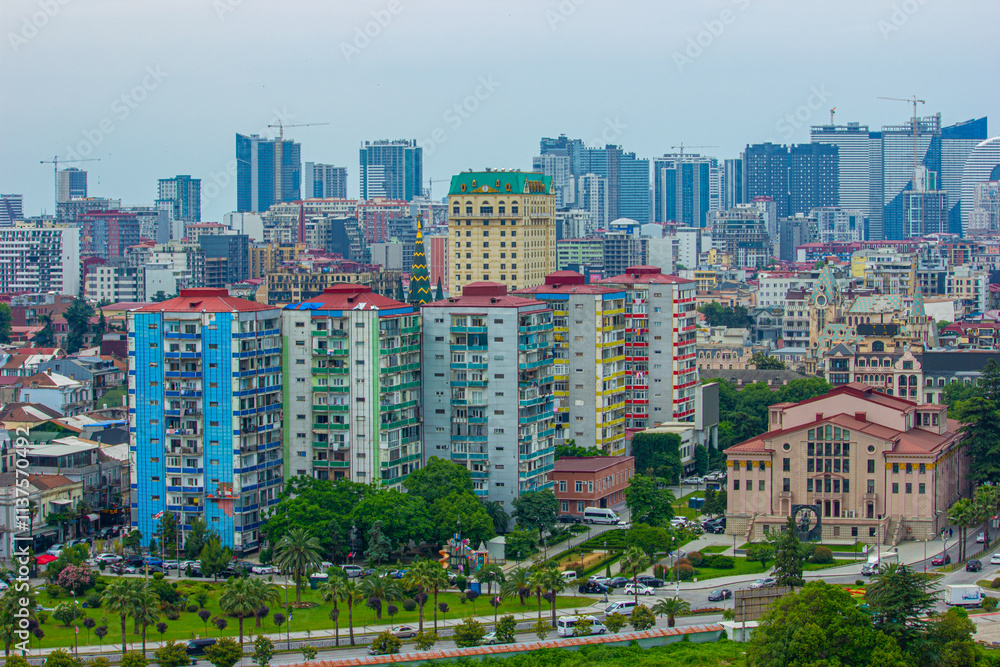 Fototapeta premium Aerial view on city Batumi, Georgia