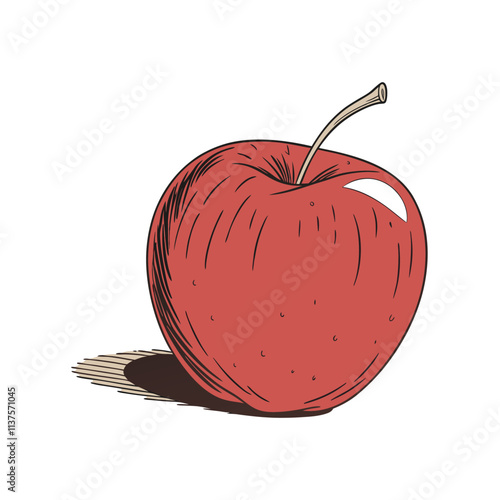 apple fruits vector art illustration