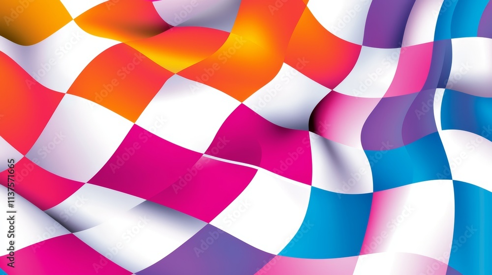 Vibrant checkered pattern design digital art colorful background abstract style eye-catching visuals Vibrant checkered pattern design digital art colorful background abstract style eye-catching visuals