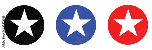 Star icon and favorite icon set. Vector illustration isolated on white background. 