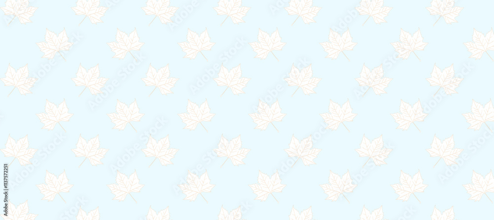 Blue seamless pattern with autumn maple leaves Blue seamless pattern with autumn maple leaves
