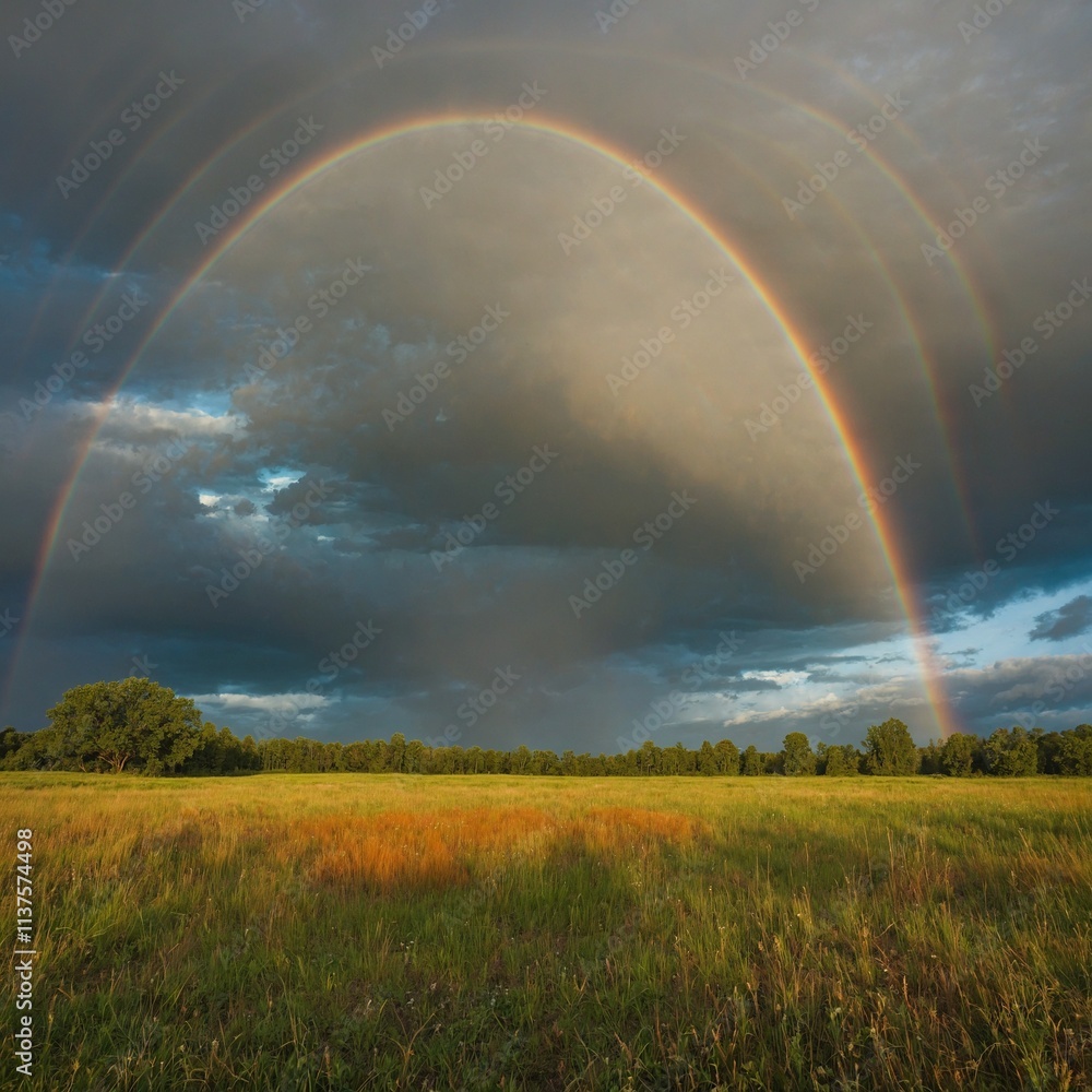 rainbow over field rainbow over field