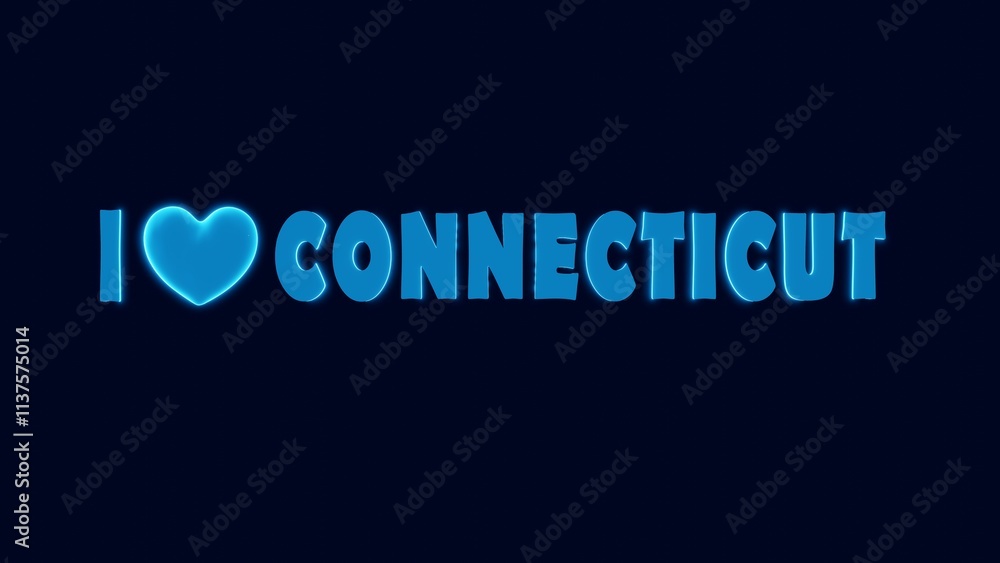 I LOVE CONNECTICUT NEON STYLE DESIGN I LOVE CONNECTICUT NEON STYLE DESIGN