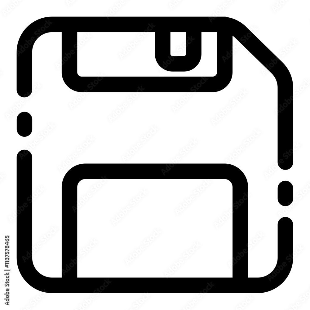 Floppy disk icon vector, line style illustration. Floppy disk icon vector, line style illustration.