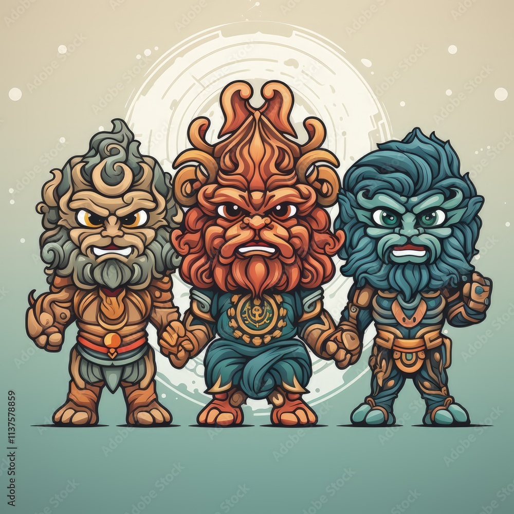 Fototapeta premium Mythical Creatures from Ancient Greece in Vector Art