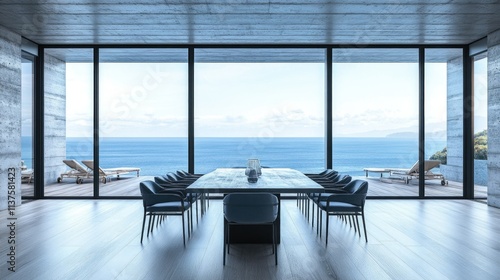 Modern Living Room Overlooking Ocean